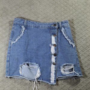 Forever 21 Size S Distressed Denim Mini Skirt